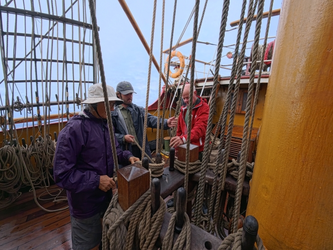 Sailing from the Cook islands to Tonga on board Bark EUROPA