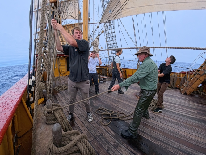 Sailing from the Cook islands to Tonga on board Bark EUROPA