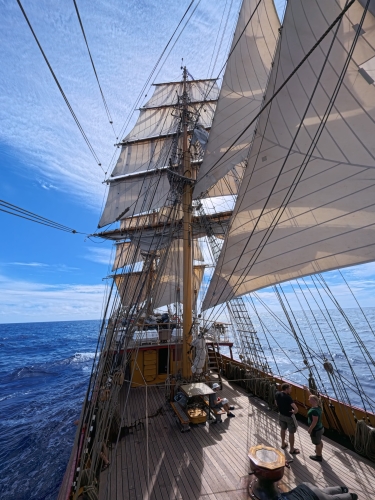 Sailing from the Cook islands to Tonga on board Bark EUROPA