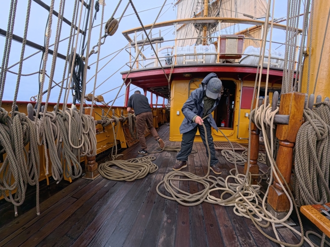 Sailing from the Cook islands to Tonga on board Bark EUROPA