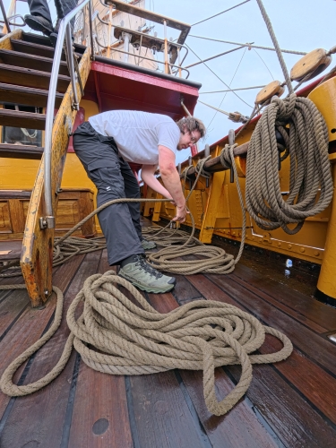 Sailing from the Cook islands to Tonga on board Bark EUROPA