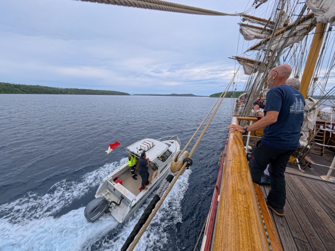 Sailing to Tonga Bark EUROPA by Johanne
