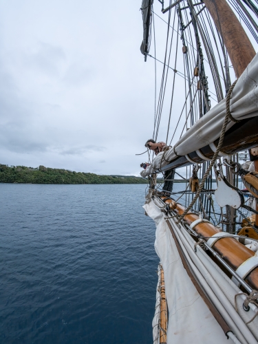 Heading out to sea again from Vava'u Tonga Bark EUROPA Johanne