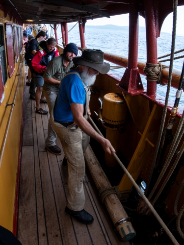 Heading out to sea again from Vava'u Tonga Bark EUROPA Johanne