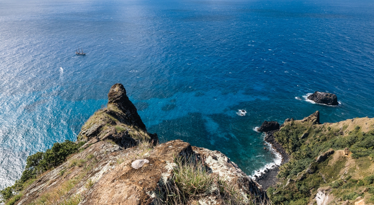 Bark EUROPA sailing Pacific Pitcairn Island by Fraser Edwards