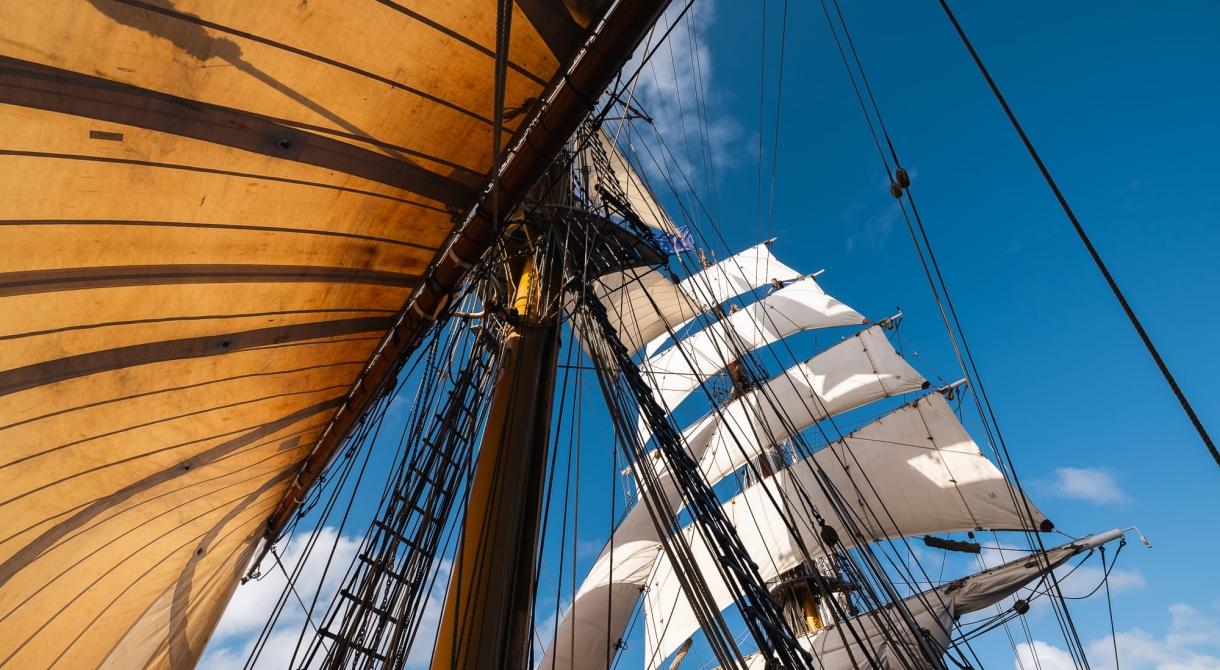 Bark EUROPA Sailing from Tahiti to the Cook Islands by Fraser Edwards