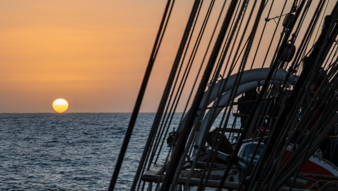 Sunset view from the ship