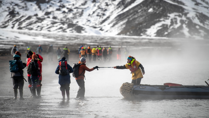 Landing in Antarctica