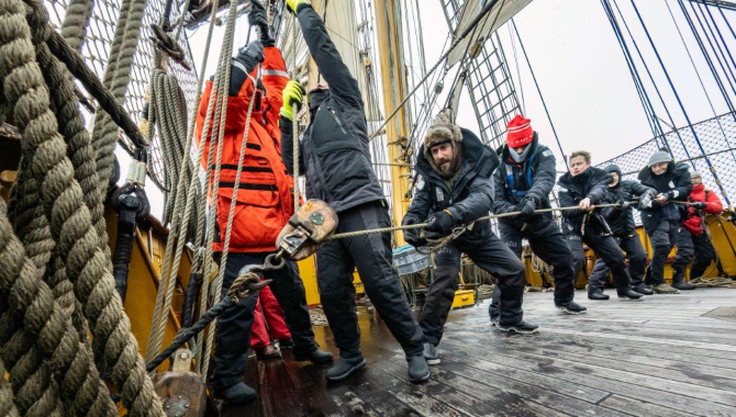 Bark EUROPA sailing to Antarctica