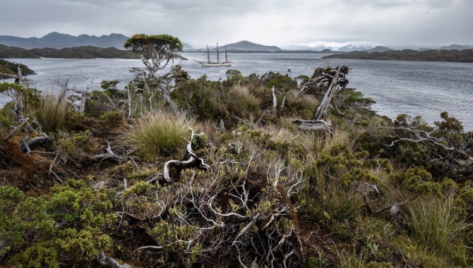 Magellan Straits and start sailing northwards along the Patagonian Fjords Bark EUROPA