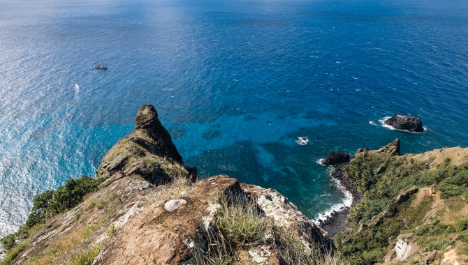 Bark EUROPA sailing Pacific Pitcairn Island by Fraser Edwards