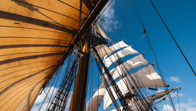 Bark EUROPA Sailing from Tahiti to the Cook Islands by Fraser Edwards
