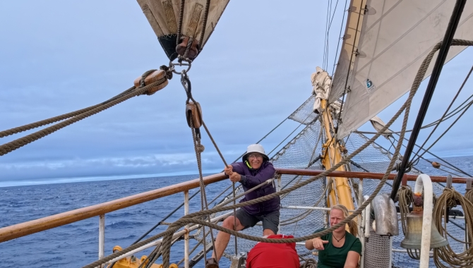 Sailing from the Cook islands to Tonga on board Bark EUROPA