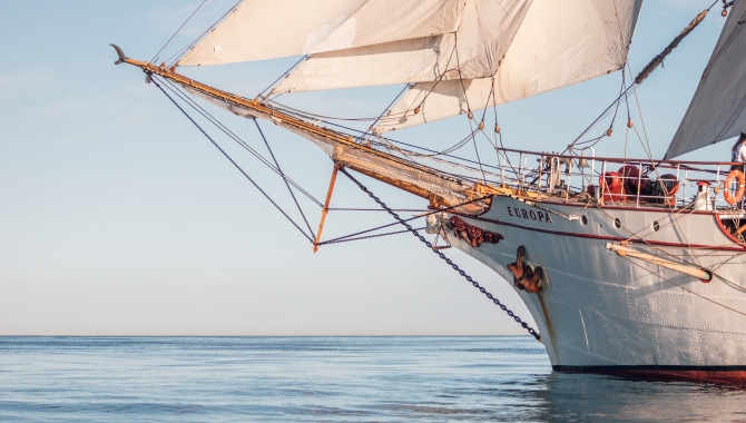 Bark Europa in the Pacific Ocean