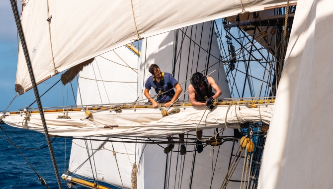 Bark EUROPA on her way to the Cook Islands by Fraser Edwards