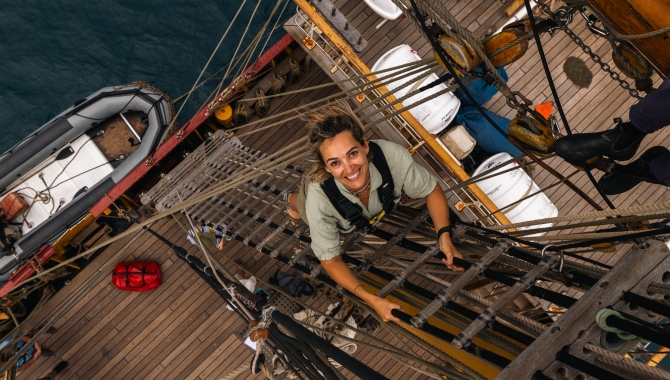 Bark EUROPA in Taha'a by Fraser Edwards