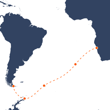 Map route Cape to Cape