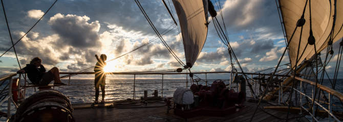 Sailing into the sunset